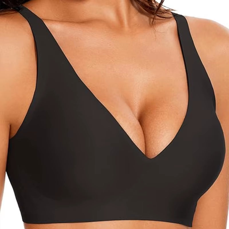Women'S Seamless Wire-Free Comfortable Full-Cup Bra with Thin Molded Cups for Breathability and Support Beautiful Push up Bra