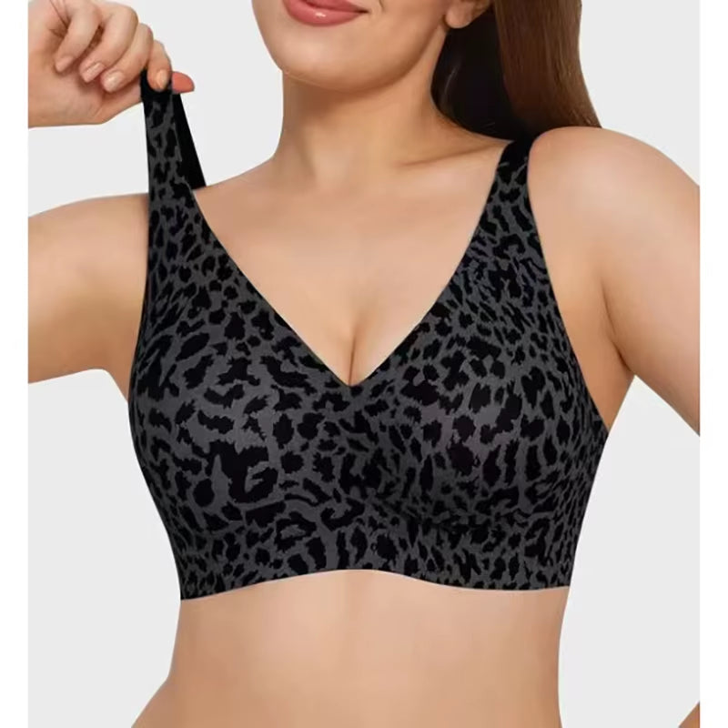Women'S Seamless Wire-Free Comfortable Full-Cup Bra with Thin Molded Cups for Breathability and Support Beautiful Push up Bra